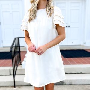 Pinch Shimmer Dress with Ruffle Sleeves